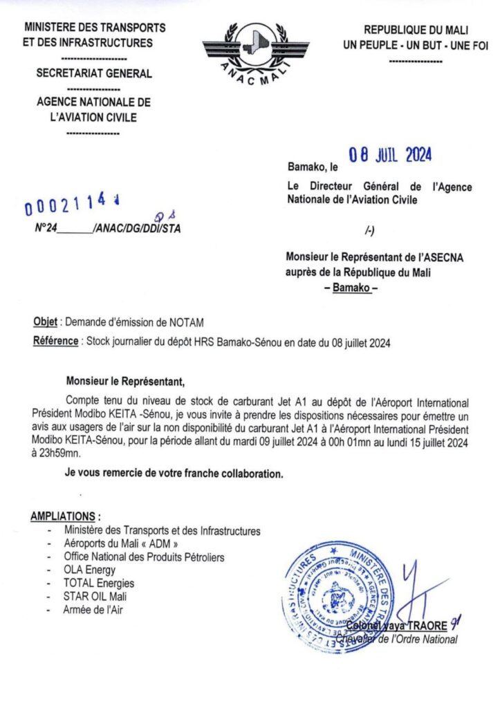 kerosene-723x1024 Mali : pénurie de kérosène à l'aéroport de Bamako