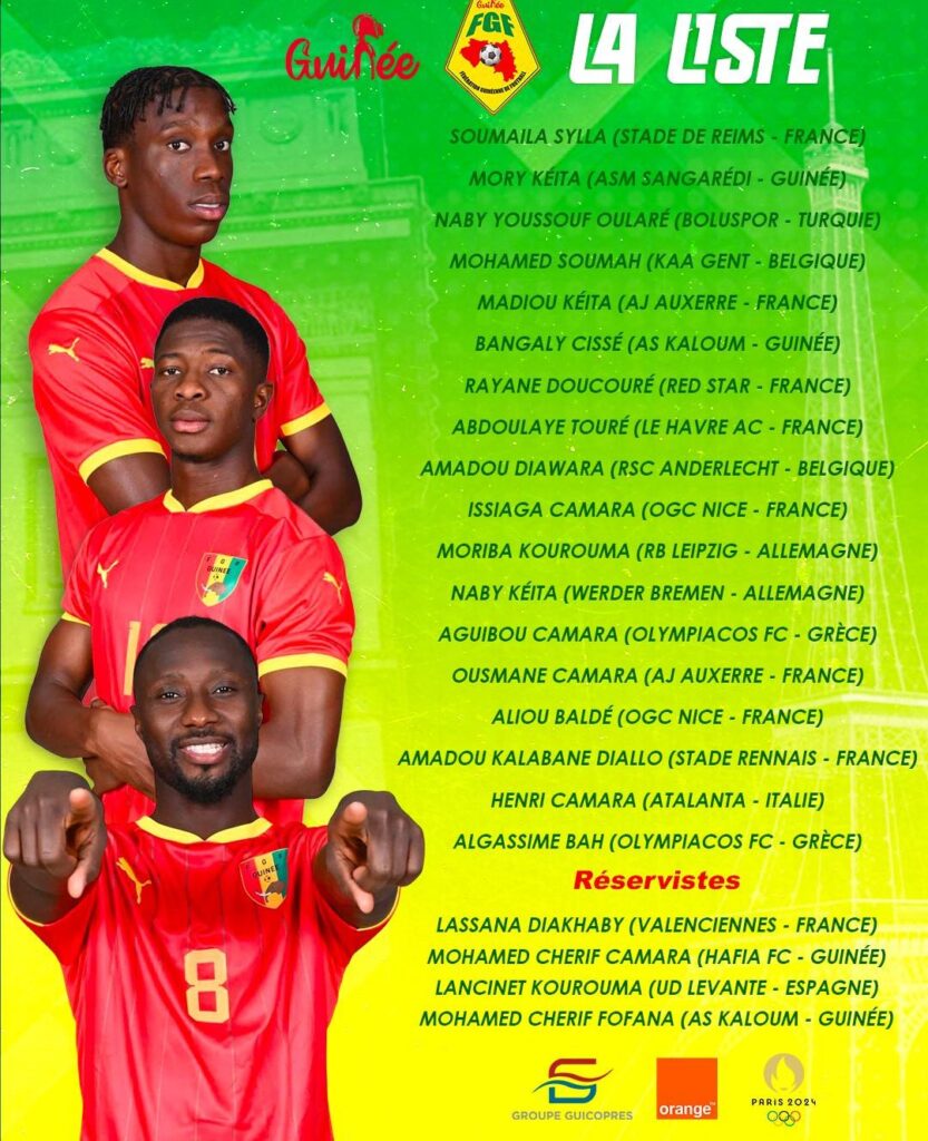 syli-JO-833x1024 Liste du Syli pour les JO de Paris : Moriba Kourouma, Aguibou Camara, Naby Kéita…
