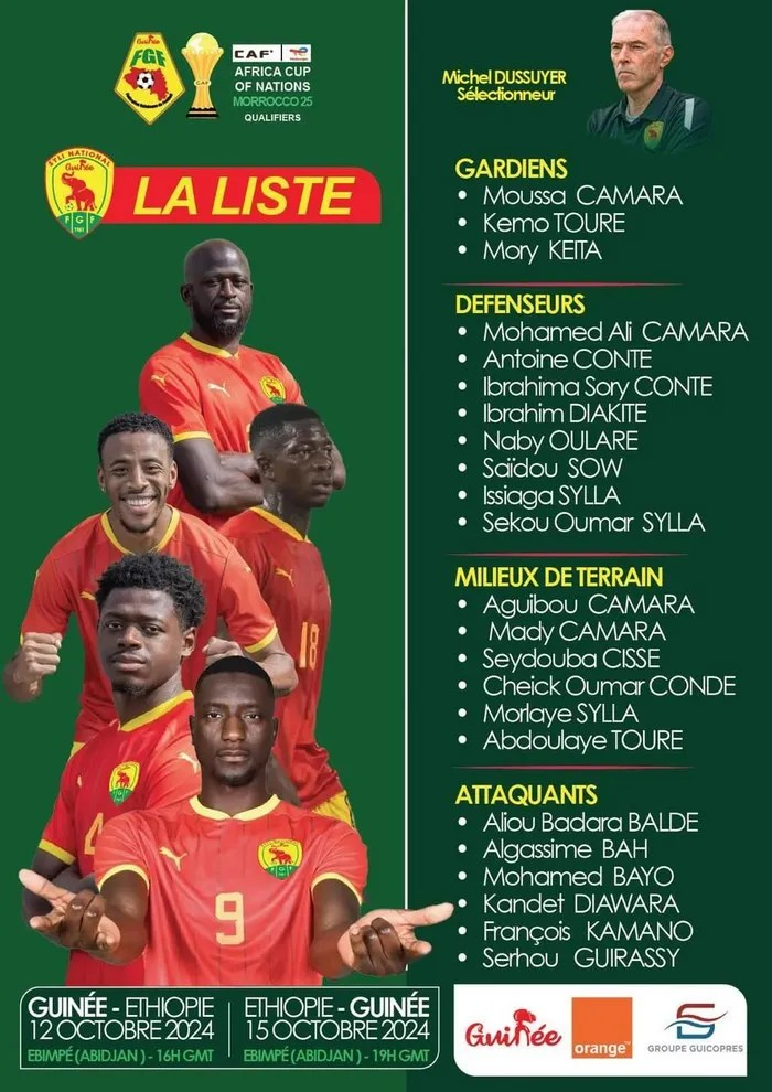 ukzqsqp7 Double choc Guinée-Ethiopie : Ilaix Moriba, Naby Kéita, Ibrahim Koné... absents