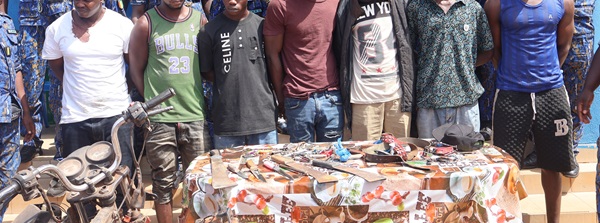 Kankan- Kankan : 7 présumés bandits mis aux arrêts et présentés à la presse