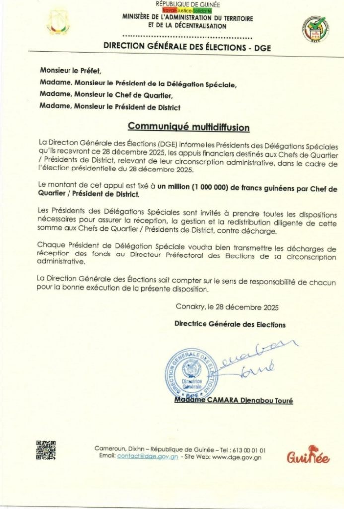 image-103-693x1024 Guinée : la DGE annonce un appui financier pour les responsables de quartiers et districts  