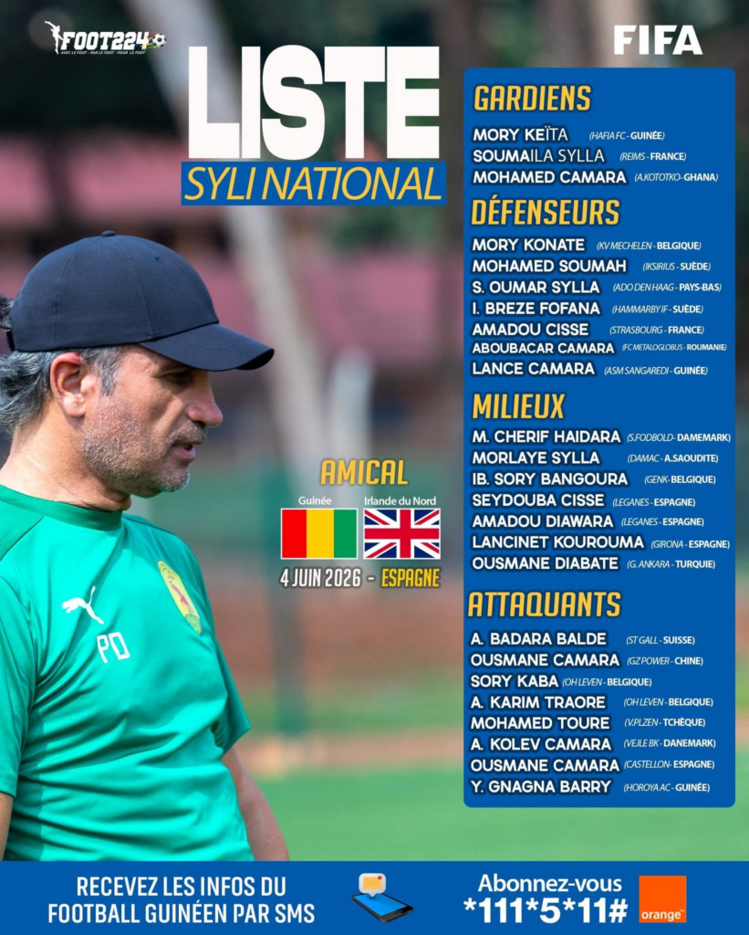 image-166-821x1024 Amical : voici la liste du Syli national contre l’Irlande du Nord le 4 juin !