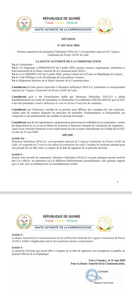 image-459x1024 Guinée : les raisons de la suspension pour six mois du correspondant de l’AGP à Labé